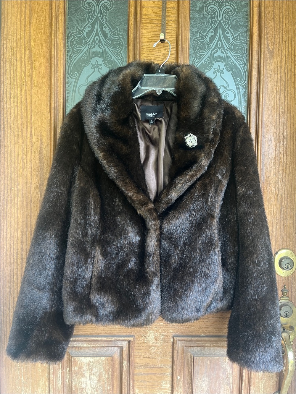 Mossimo Supply Co. Dark Brown Faux Fur Teddy Jacket